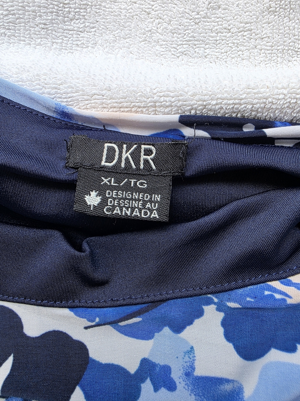 DKR Floral Double Layer Sleeveless Tank Top Blue White Women's XL Stretch Summer - Picture 5 of 11